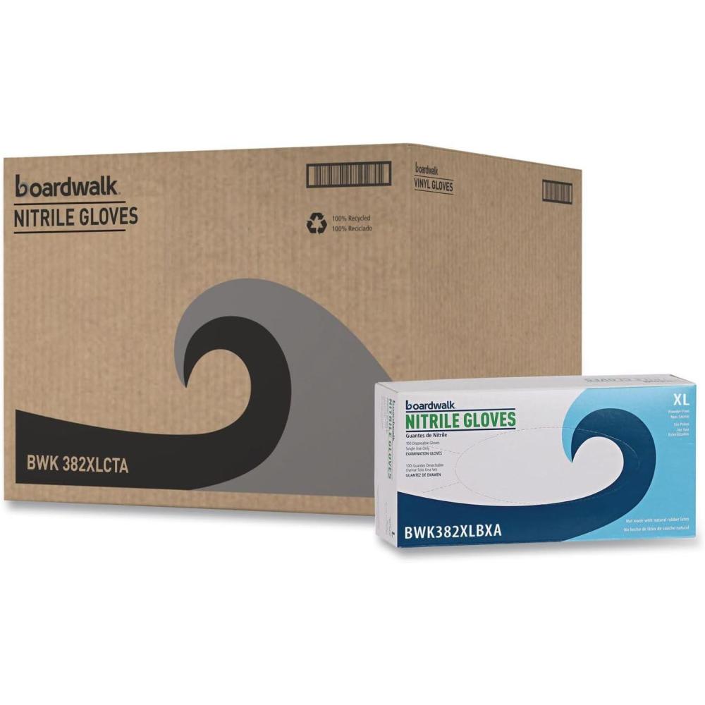 image:imageBoardwalk 382XLBXA 5 mil Disposable Examination Nitrile Gloves  XLarge Blue 100Box