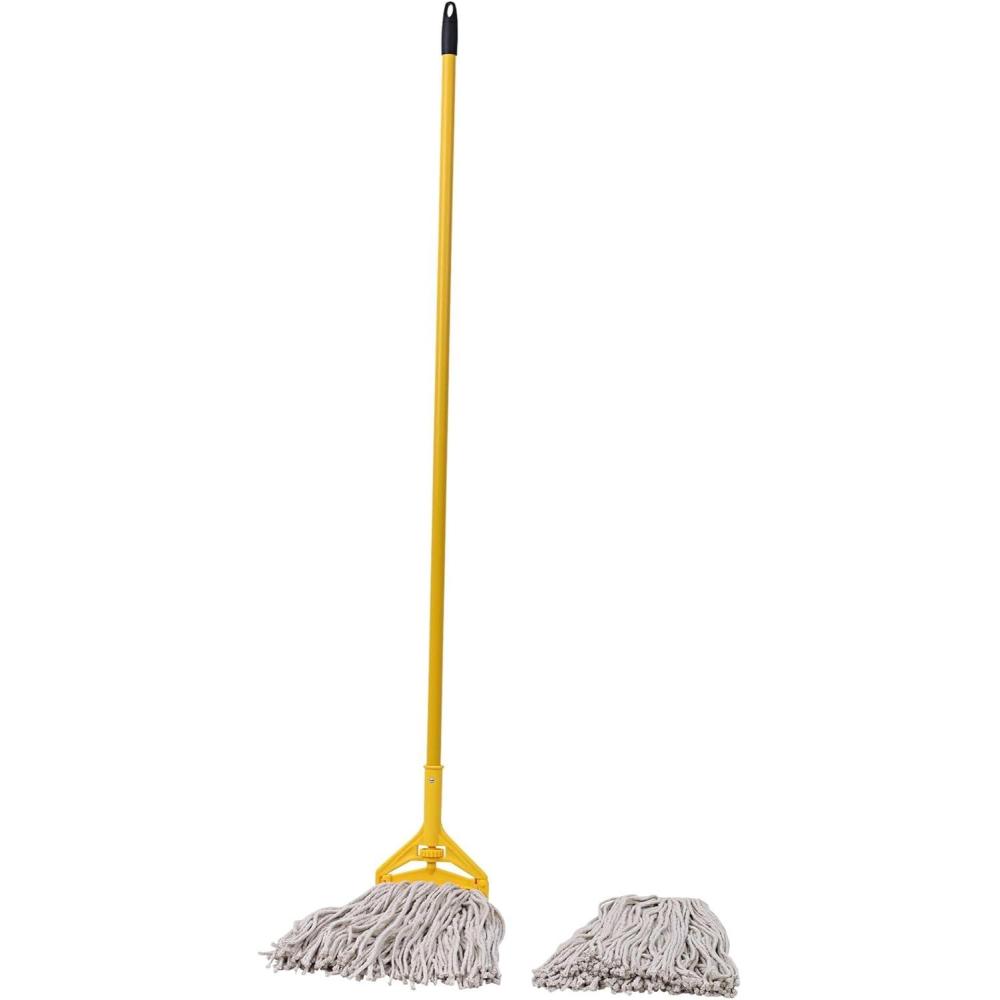 image:imageBoardwalk 5324C CutEnd Mop Kits 24 Natural 60Inch MetalPlastic Handle Yellow