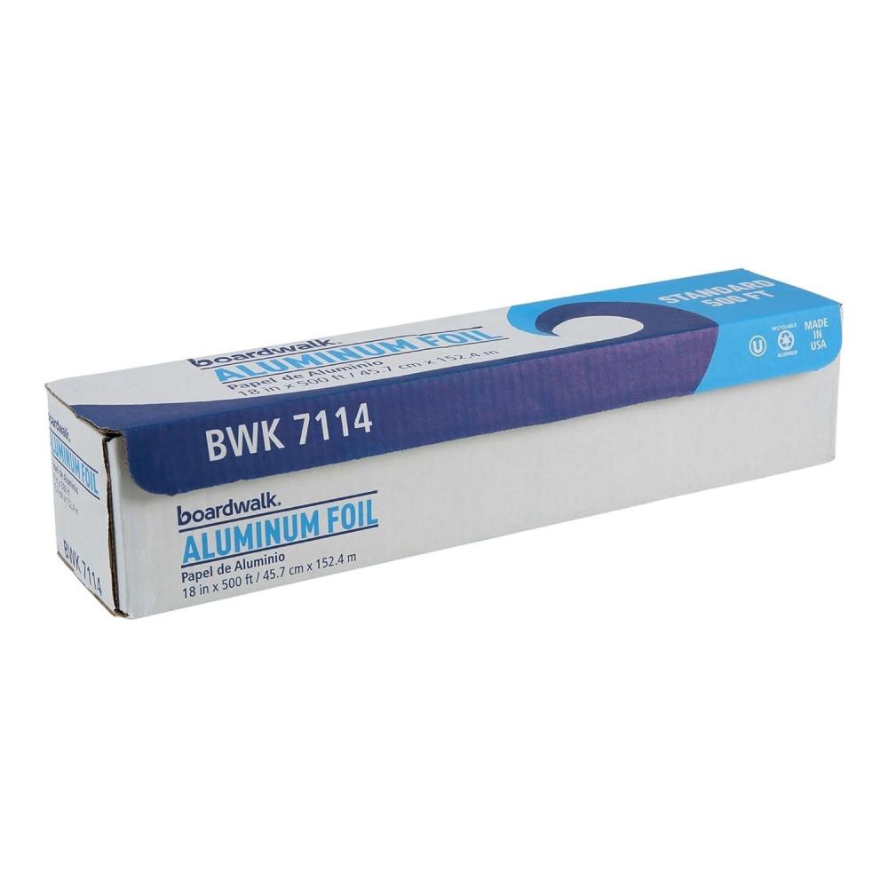 image:imageBoardwalk 7114 Premium Quality Aluminum Foil Roll 18 x 500 ft 16 Micron Thickness Silver