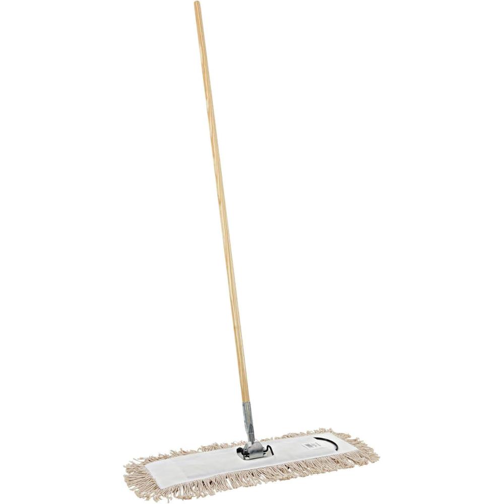 image:imageBoardwalk BWKM245C 24 in x 5 in Cotton Head 60 in Wood Handle Cotton Dry Mopping Kit  Natural 1Kit