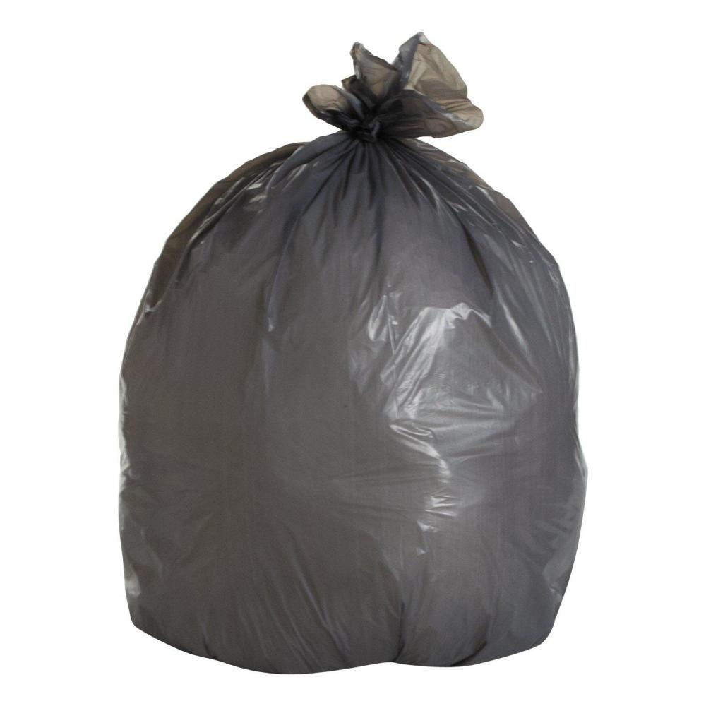 image:imageBoardwalk LowDensity Waste Can Liners 45 gal 06 mil 40 x 46 Black 25 BagsRoll 4 RollsCartonGray