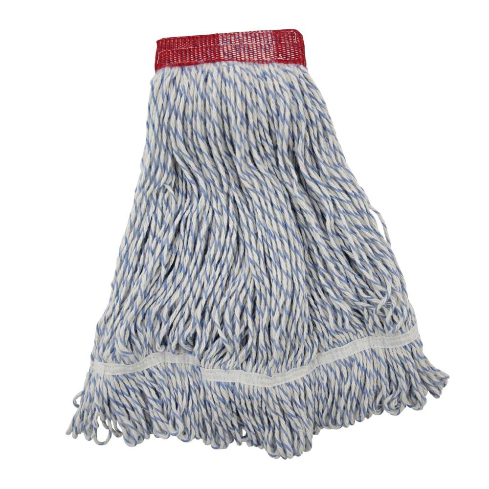 image:imageBoardwalk Mop Head Floor Finish Wide RayonPolyester Large WhiteBlue 12Carton