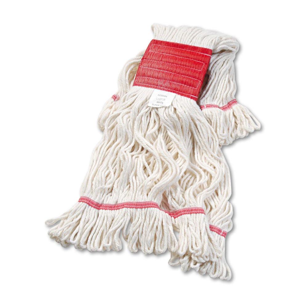 image:imageBoardwalk Super Loop Wet Mop Head CottonSynthetic Fiber 5 Headband Large Size White 12Carton