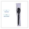 Boardwalk Heavyweight Wrapped Polystyrene Cutlery, Teaspoon, Black, 1,000/Carton
