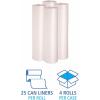 Boardwalk Recycled Low-Density Polyethylene Can Liners, 56 Gallon Garbage Bags, 1.4 mil, 43″ x 47″, Clear, 10 Bags/Roll, 10 Rolls/Carton