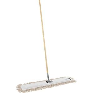 Boardwalk BWKM365C 36 in. x 5 in. Cotton Head 60 in. Wood Handle Cotton Dry Mopping Kit – Natural (1-Kit)