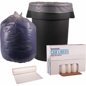 Boardwalk Recycled Low-Density Polyethylene Can Liners, 60 Gallon Garbage Bags, 1.1 mil, 38″ x 58″, Clear, 10 Bags/Roll, 10 Rolls/Carton(100 Count (Pack of 1))
