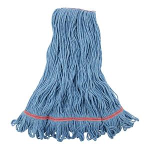 Boardwalk Super Loop Wet Mop Head, Cotton/Synthetic Fiber, 1″ Headband, Large Size, Blue, 12/Carton