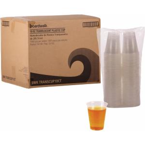 Boardwalk TRANSCUP10CT Translucent Plastic Cold Cups, 10oz (Case of 1000)