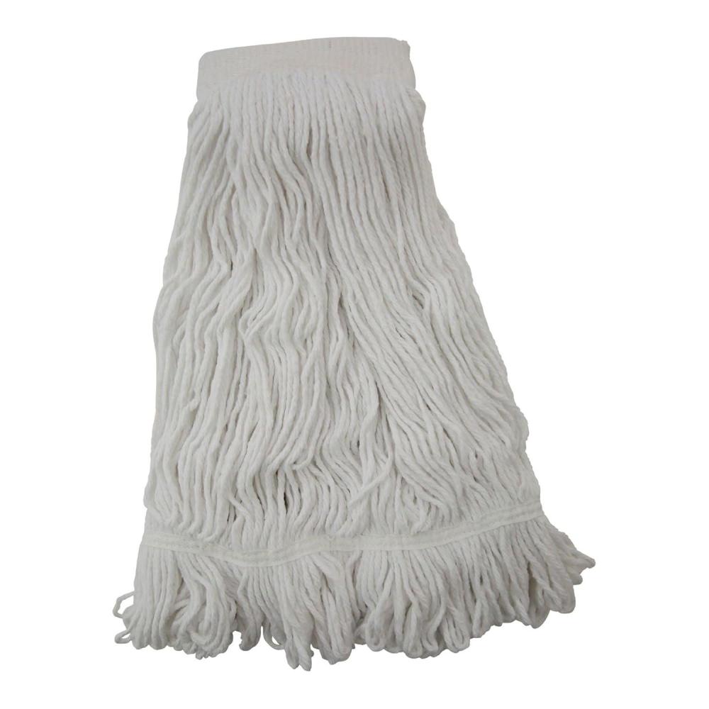 image:imageBoardwalk BWK524R 24 oz Pro Loop WebTailband Premium Saddleback Rayon Mop Head  White 12Carton