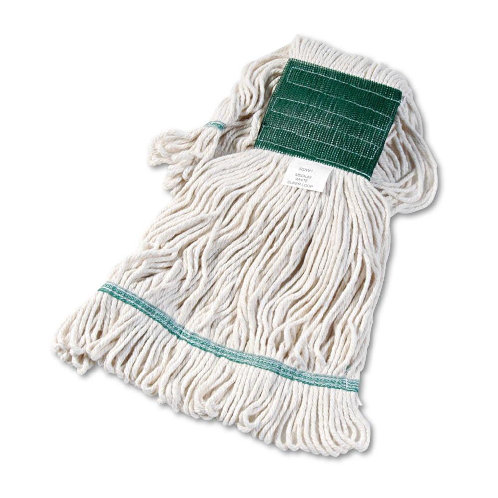 image:imageBoardwalk Super Loop Wet Mop Head CottonSynthetic Fiber 5 Headband Medium Size White 12Carton