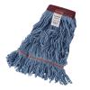 Boardwalk LM30311L Cotton Mop Heads, Cotton/Synthetic Blend, Large, Looped End, Wideband, Blue (Case of 12)