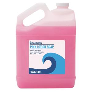 Boardwalk Mild Cleansing Pink Lotion Hand Soap Refill, 1 Gallon Bottle, Cherry Scent, Works in All Dispensers, No Abrasives, Caustics, or Solvents, Made in the USA