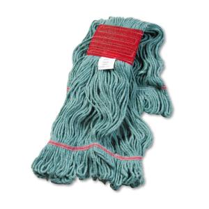 Boardwalk Super Loop Wet Mop Head, Cotton/Synthetic Fiber, 5″ Headband, Large Size, Green, 12/Carton