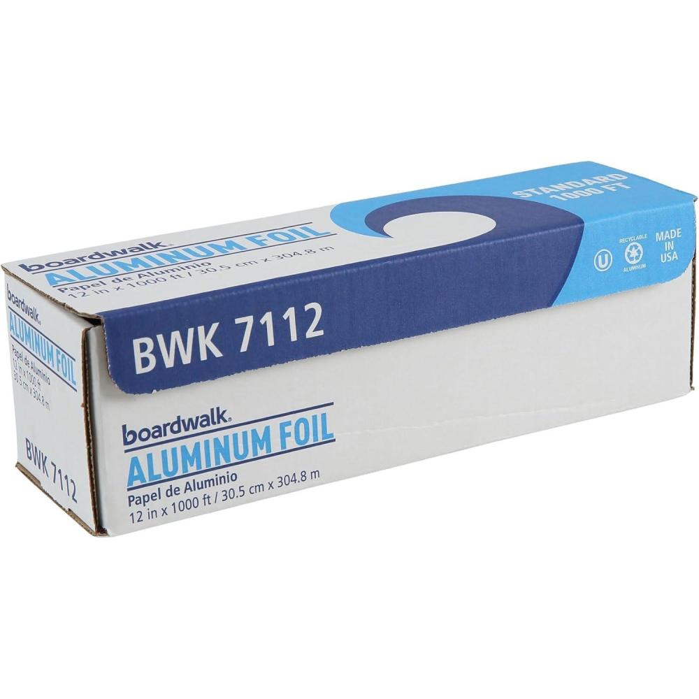 image:imageBoardwalk 7112 Extra Thick Standard Aluminum Foil Roll 1000 Length x 12 Width x 16 Micron Thickness